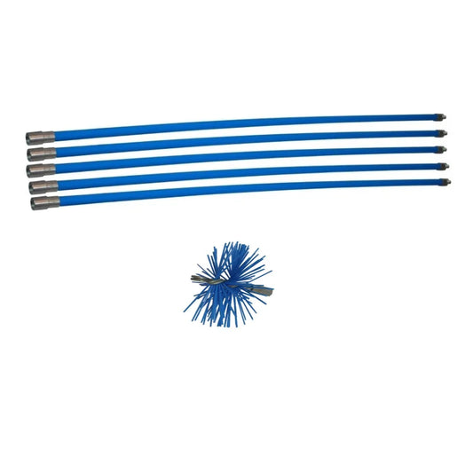 Professional blue sweeping set 6.00m with nylon brush
