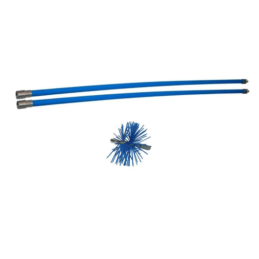 Professional blue sweeping set 2.40m with nylon brush